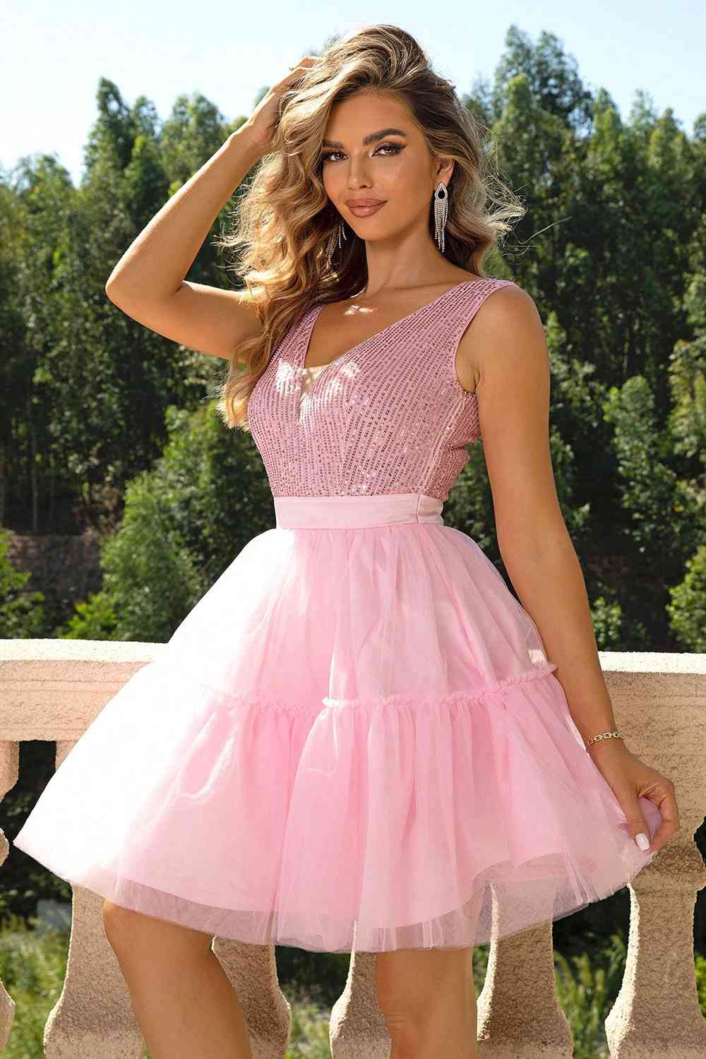 Sequin Sleeveless Mesh Dress - All Dresses - Dresses - 4 - 2024
