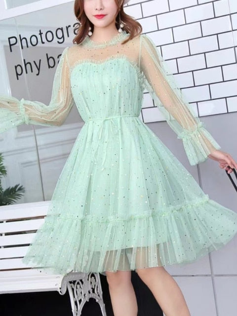 Sequined Mesh Shiny Fairy Dress - All Dresses - Clothing - 10 - 2024