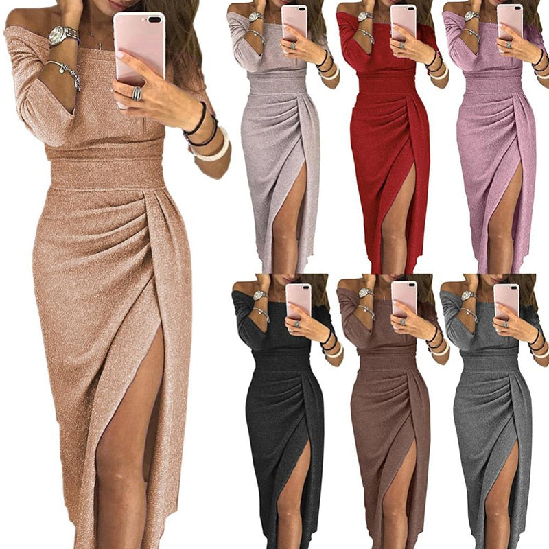 Sexy Pleated Split Dress - All Dresses - Outfit Sets - 5 - 2024