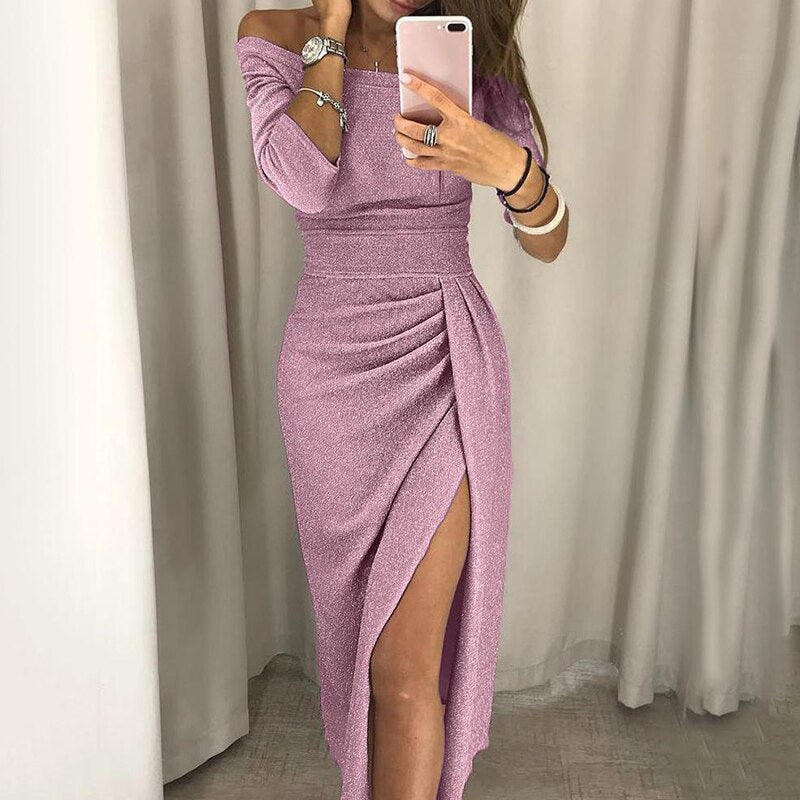 Sexy Pleated Split Dress - All Dresses - Outfit Sets - 4 - 2024