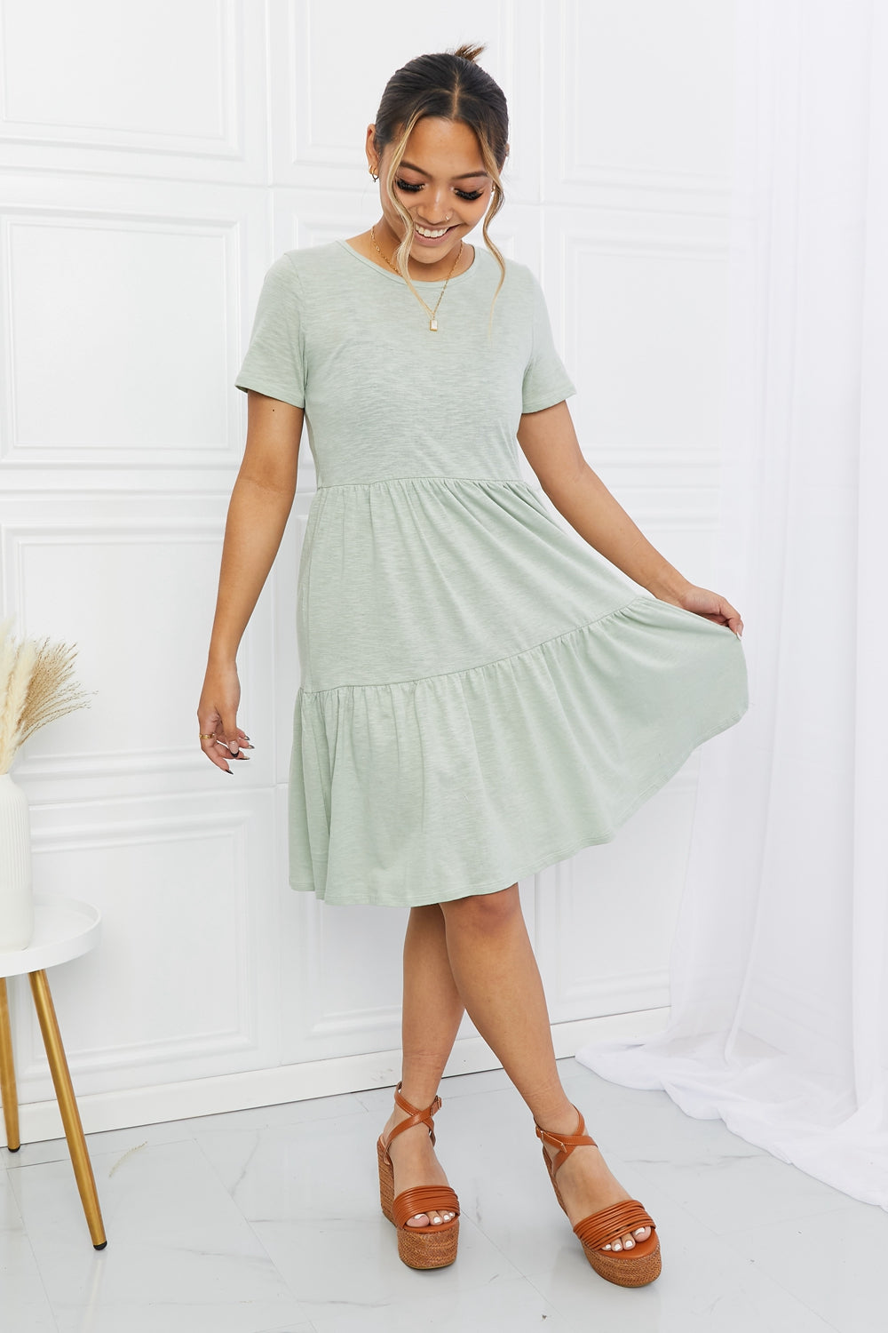 Short Sleeve Round Neck Tiered Tee Dress - All Dresses - Dresses - 5 - 2024