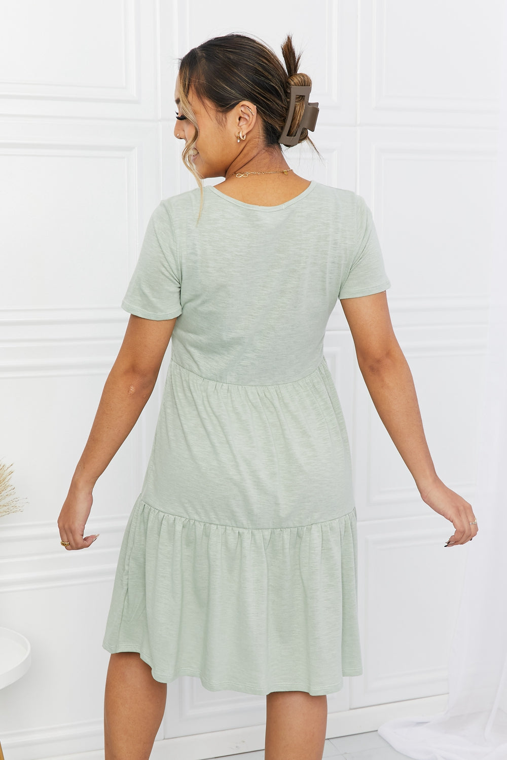 Short Sleeve Round Neck Tiered Tee Dress - All Dresses - Dresses - 2 - 2024