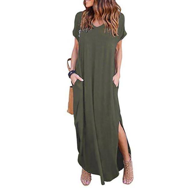 Short Sleeved Maxi Dress - Green / 4XL - All Dresses - Dresses - 14 - 2024