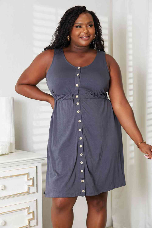 Sleeveless Button Down Magic Dress - Charcoal / S - All Dresses - Dresses - 1 - 2024