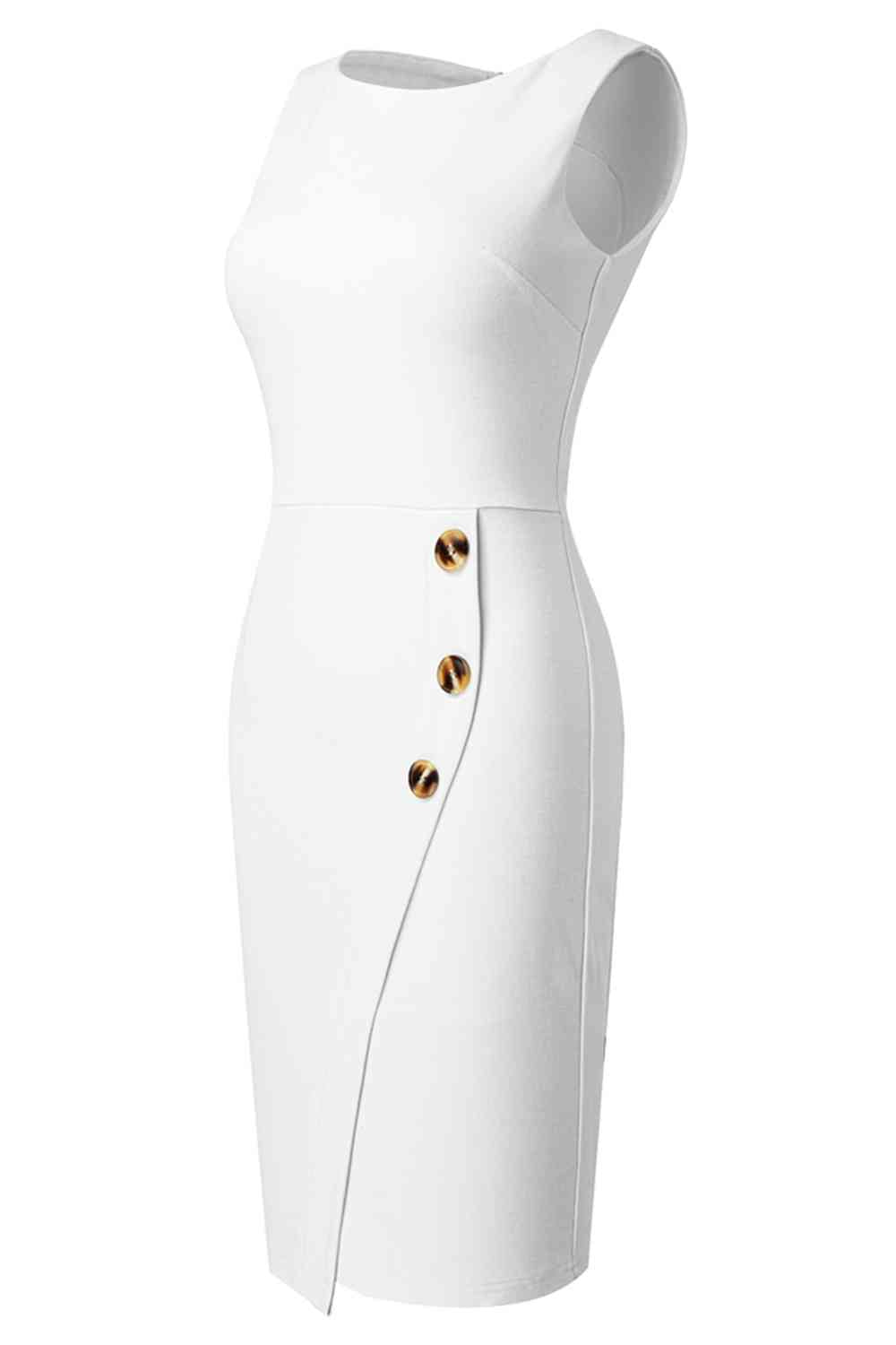 Sleeveless Buttoned Mini Dress - All Dresses - Dresses - 5 - 2024