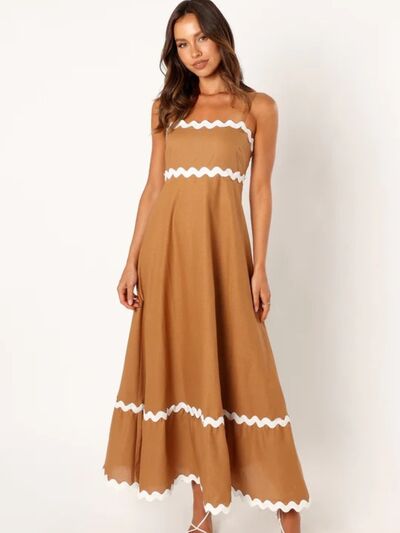 Spaghetti Strap Maxi Dress - Honey / S - All Dresses - Dresses - 4 - 2024