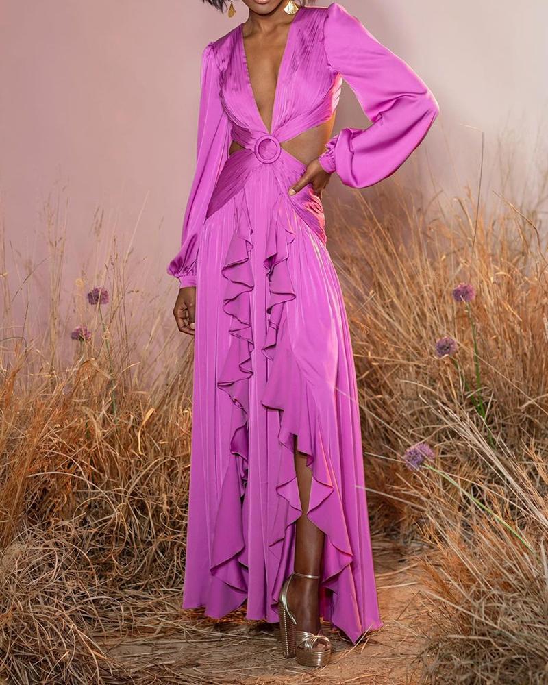 Stylish Wrap Dress With Tie Waist - Purple / L - All Dresses - Dresses - 18 - 2024