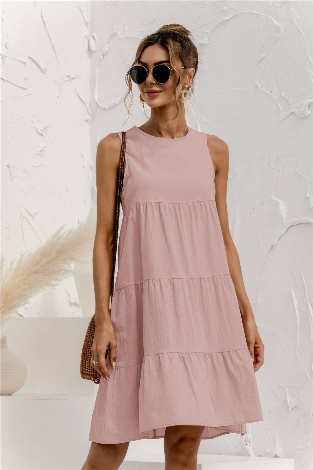 Summer Sleeveless Dress - Pink / XL - All Dresses - Dresses - 25 - 2024