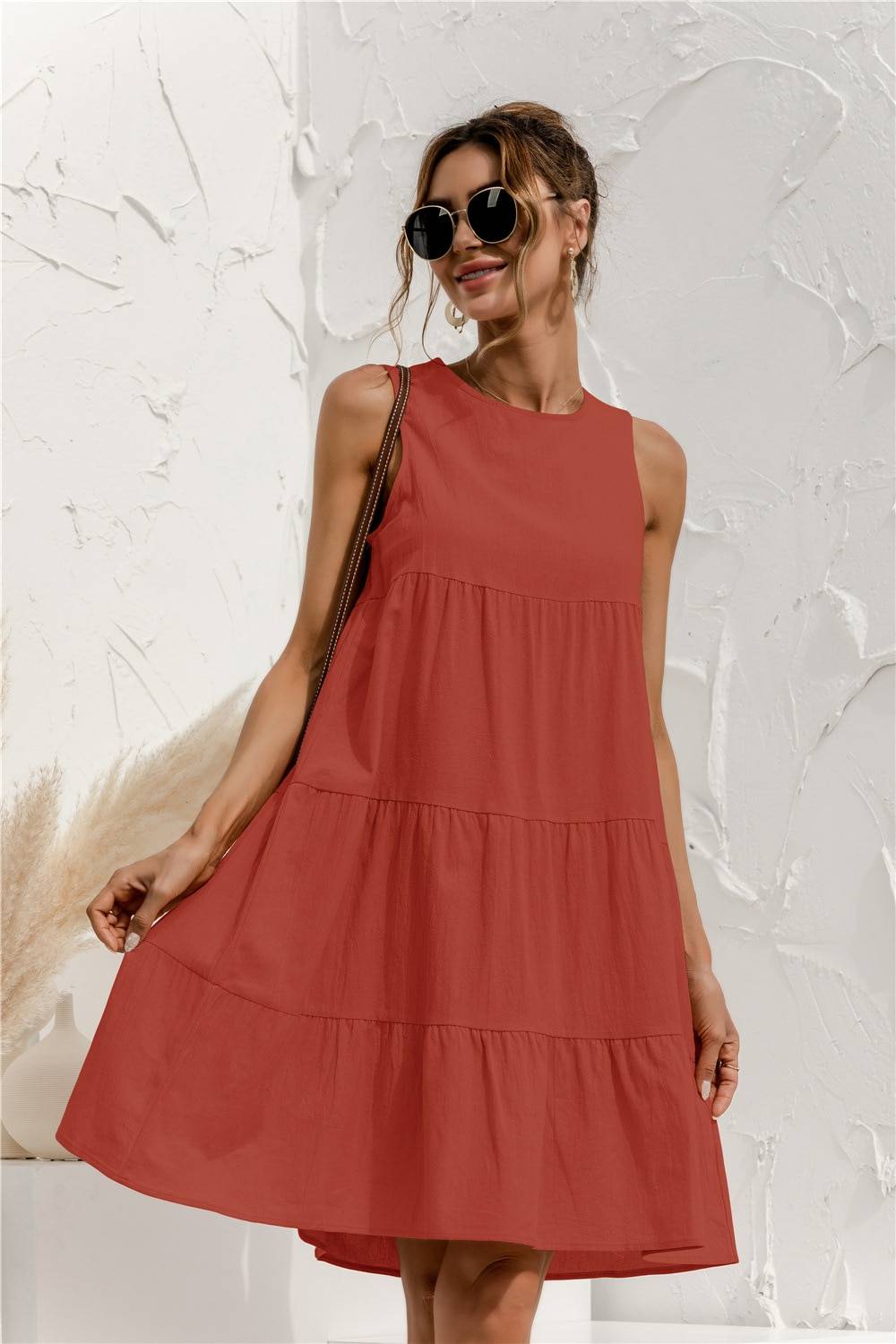 Summer Sleeveless Dress - Orange / XL - All Dresses - Dresses - 26 - 2024