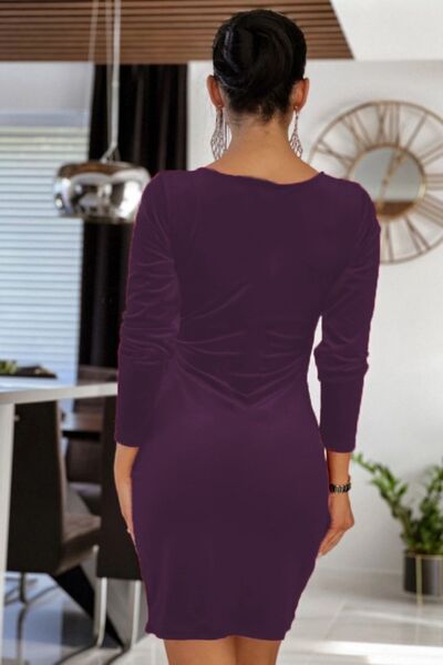 Surplice Long Sleeve Mini Dress - All Dresses - Dresses - 6 - 2024