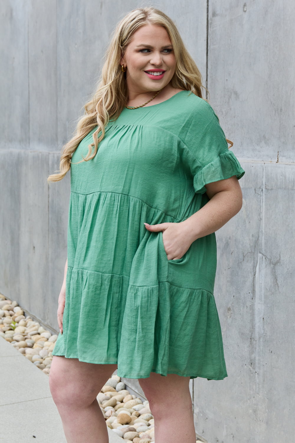Sweet As Can Be Full Size Textured Woven Babydoll Dress - All Dresses - Dresses - 4 - 2024