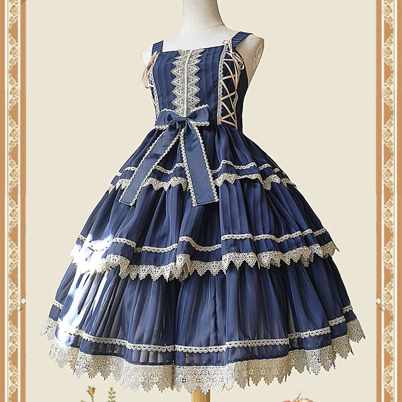 Sweet Layered Lolita JSK Dress - Dark Blue / S - All Dresses - Dresses - 9 - 2024