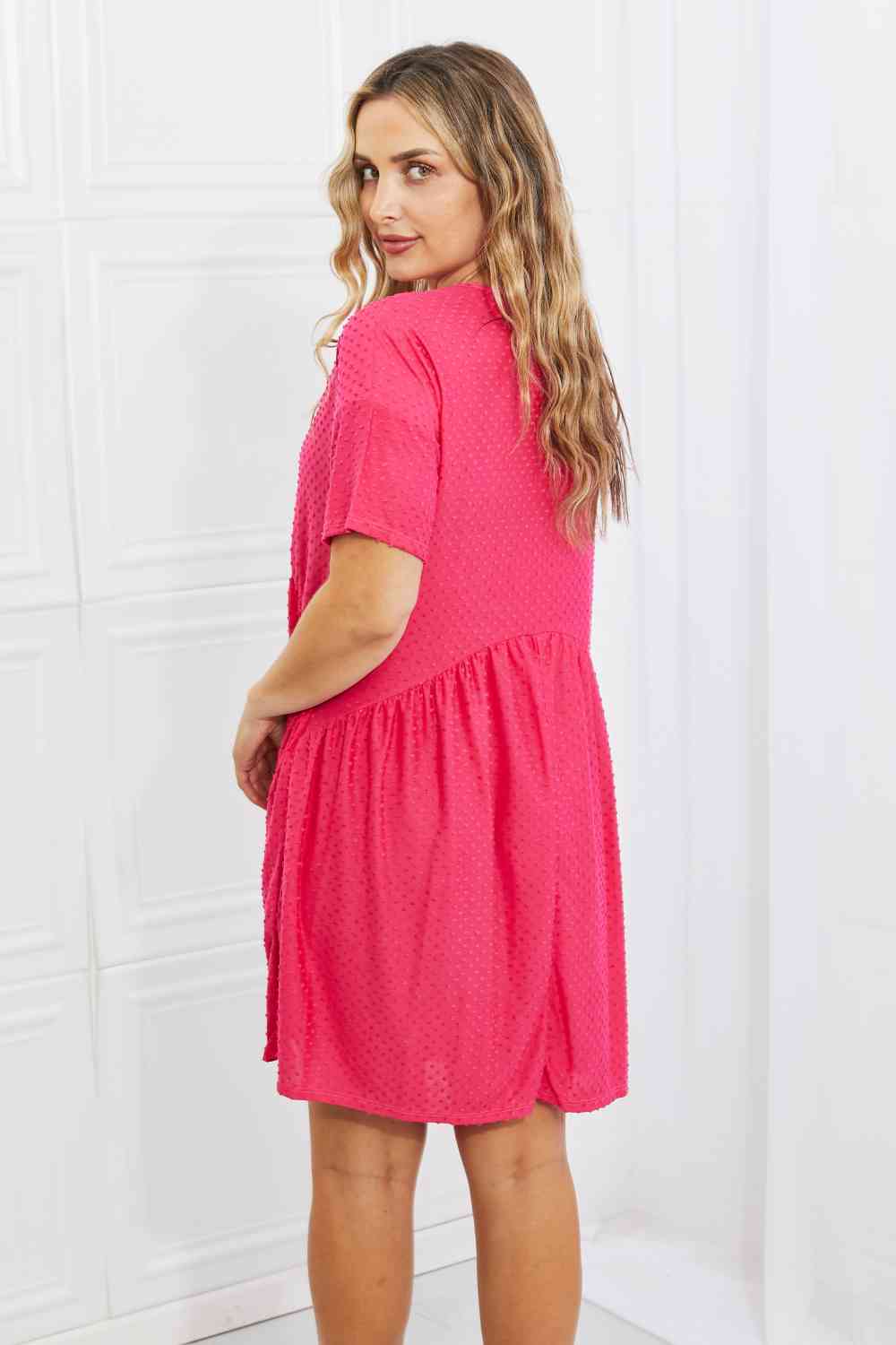 Swiss Dot Casual Dress in Fuchsia - All Dresses - Dresses - 2 - 2024