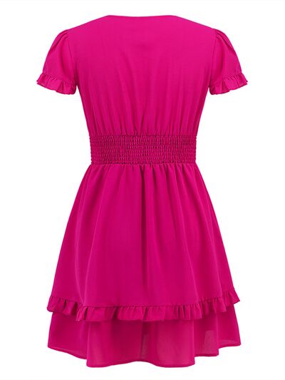 Tied V-Neck Tiered Mini Dress - All Dresses - Dresses - 28 - 2024