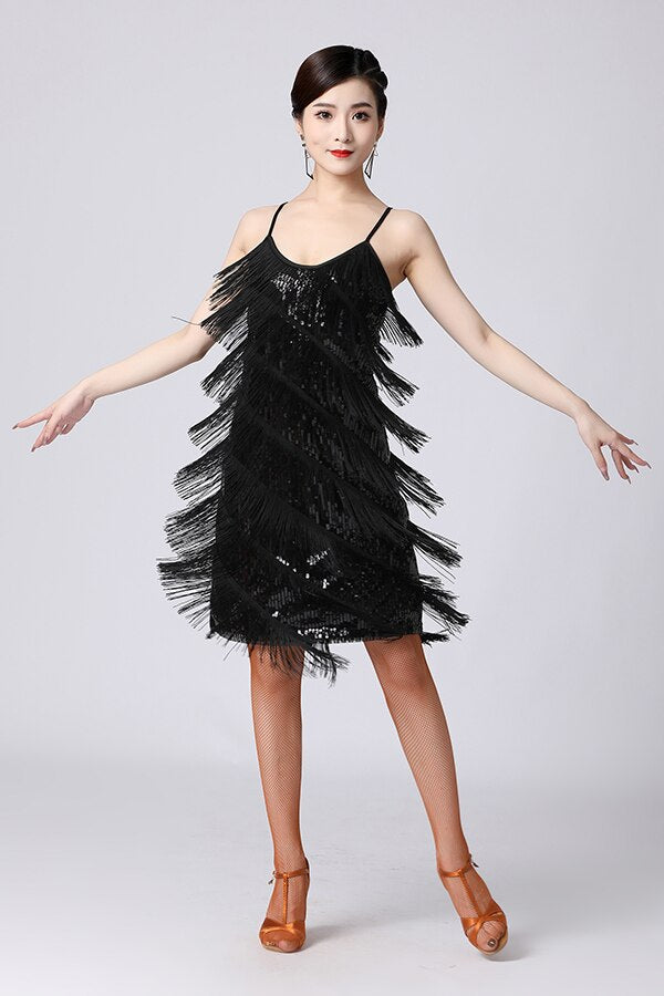 Tiered Fringe Flapper Dress - Black / XL - All Dresses - Dresses - 11 - 2024