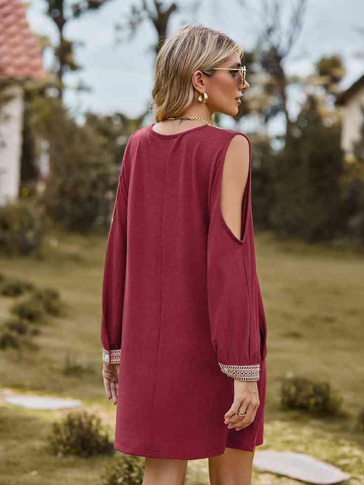 V-Neck Cutout Sleeve Mini Dress - All Dresses - Dresses - 2 - 2024