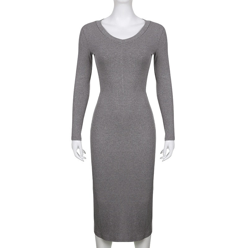 V-neck Knitted Dress - All Dresses - Dresses - 5 - 2024