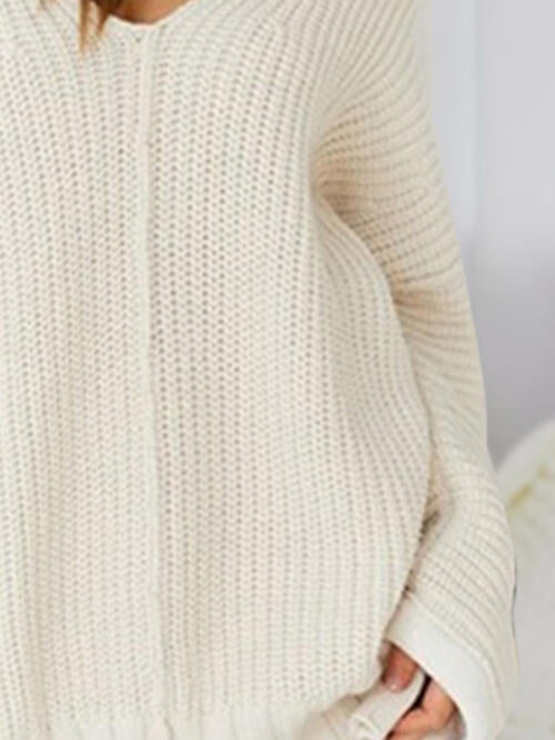 V-Neck Long Sleeve Mini Sweater Dress - All Dresses - Dresses - 3 - 2024