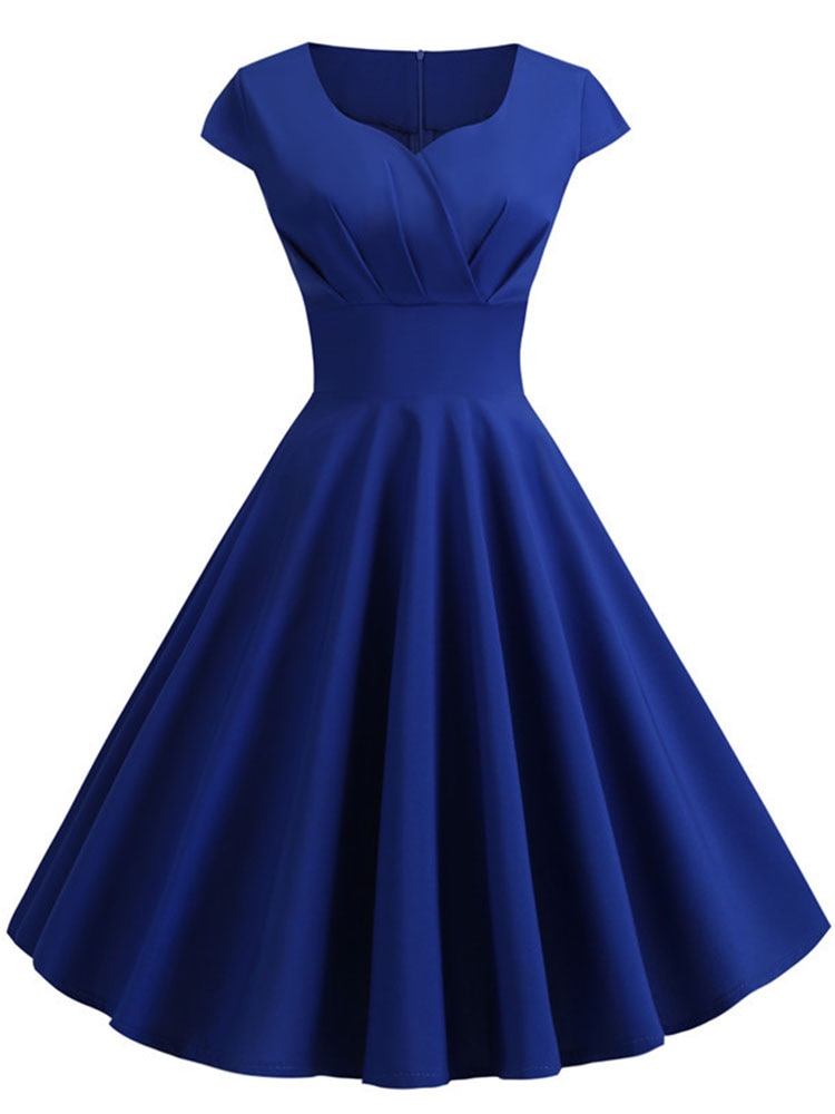 V Neck Swing Summer Dress - Blue / M - All Dresses - Dresses - 18 - 2024