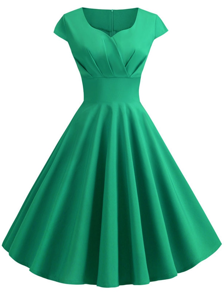 V Neck Swing Summer Dress - Green / M - All Dresses - Dresses - 16 - 2024