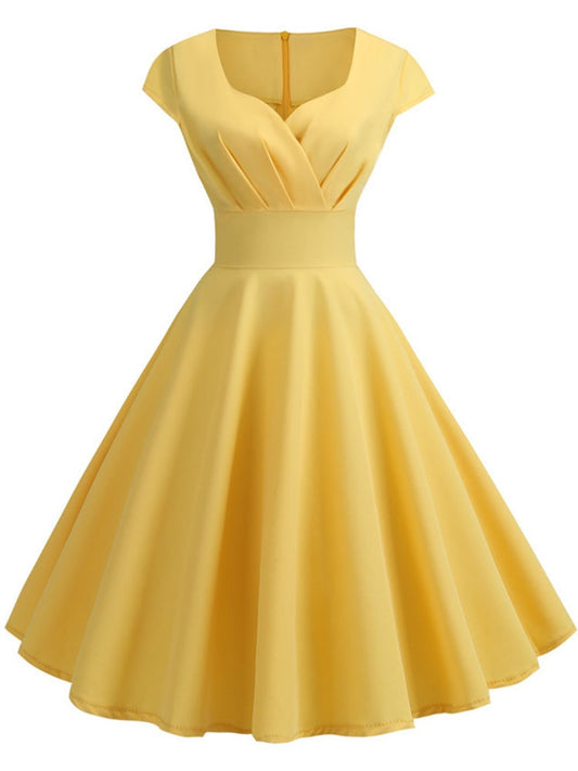 V Neck Swing Summer Dress - Yellow / M - All Dresses - Dresses - 13 - 2024