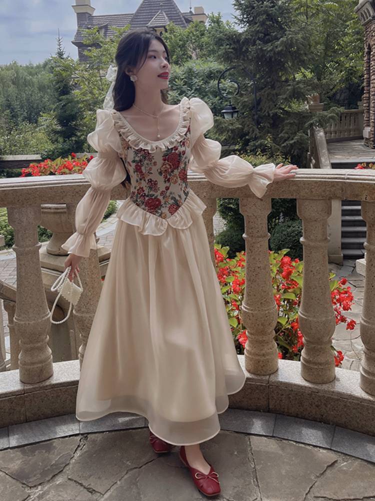 Vintage Floral Midi Dress - All Dresses - Dresses - 11 - 2024