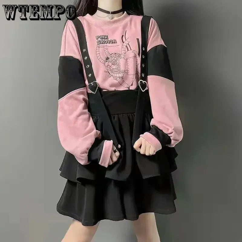 Vintage Gothic Punk Lolita Skirt - High Waist Harajuku Y2K Mini Suspender Skirt - All Dresses - Skirts - 4 - 2024