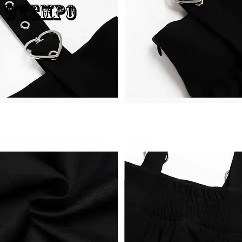 Vintage Gothic Punk Lolita Skirt - High Waist Harajuku Y2K Mini Suspender Skirt - All Dresses - Skirts - 7 - 2024