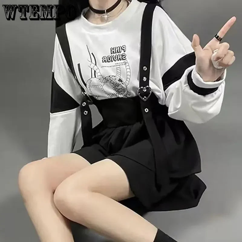Vintage Gothic Punk Lolita Skirt - High Waist Harajuku Y2K Mini Suspender Skirt - All Dresses - Skirts - 3 - 2024
