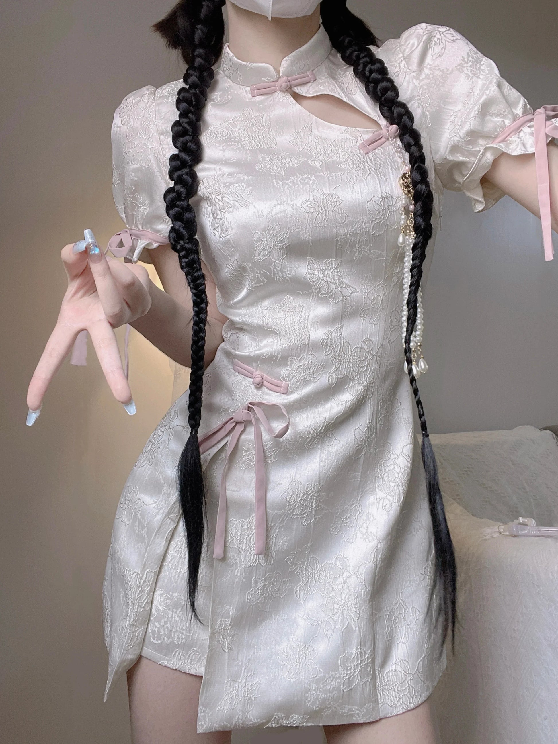 White Cheongsam Dress - All Dresses - Dresses - 10 - 2024
