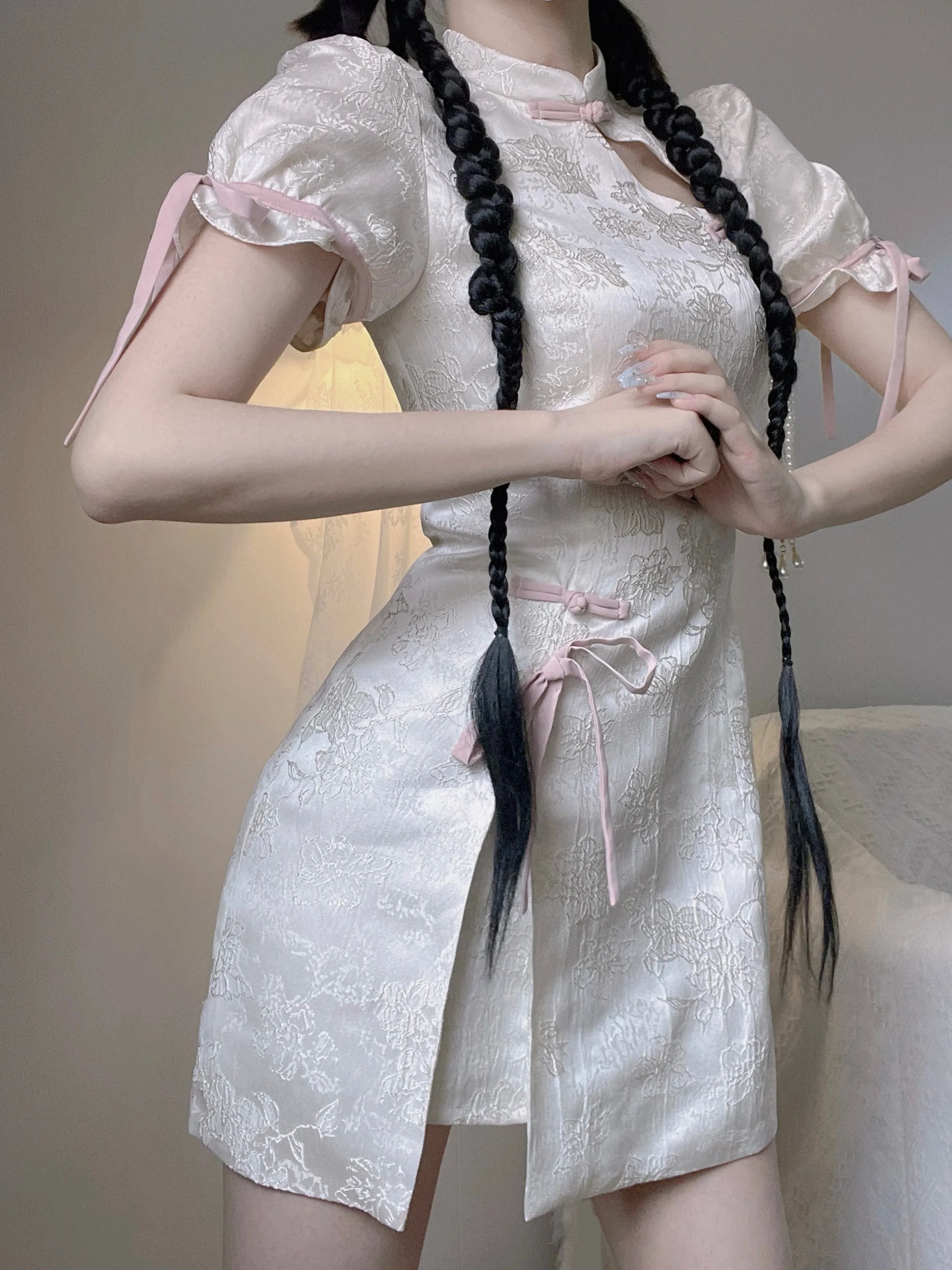 White Cheongsam Dress - All Dresses - Dresses - 7 - 2024
