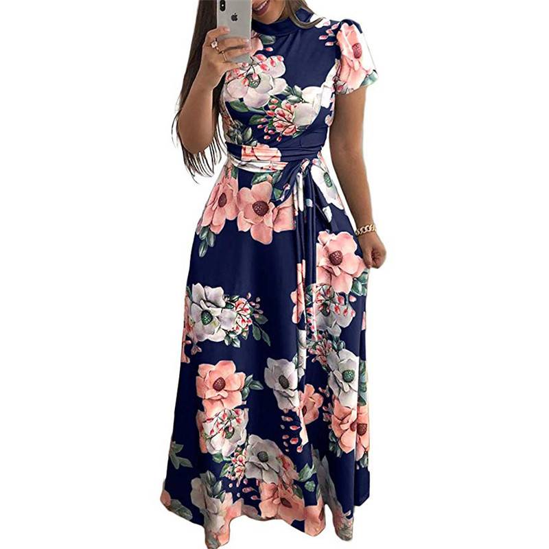 Women’s Floral Printed Maxi Dress - Dark Blue / S - All Dresses - Dresses - 9 - 2024