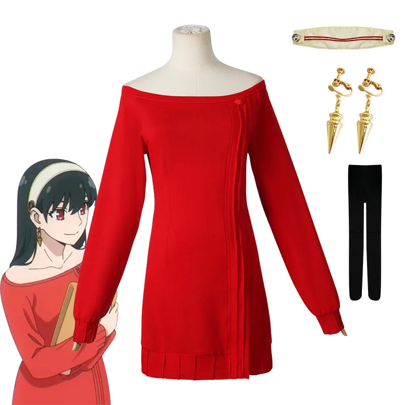 Yor Forger ’Thorn Princess’ Cosplay - Sexy Red Sweater Dress - All Dresses - Costumes - 2 - 2024