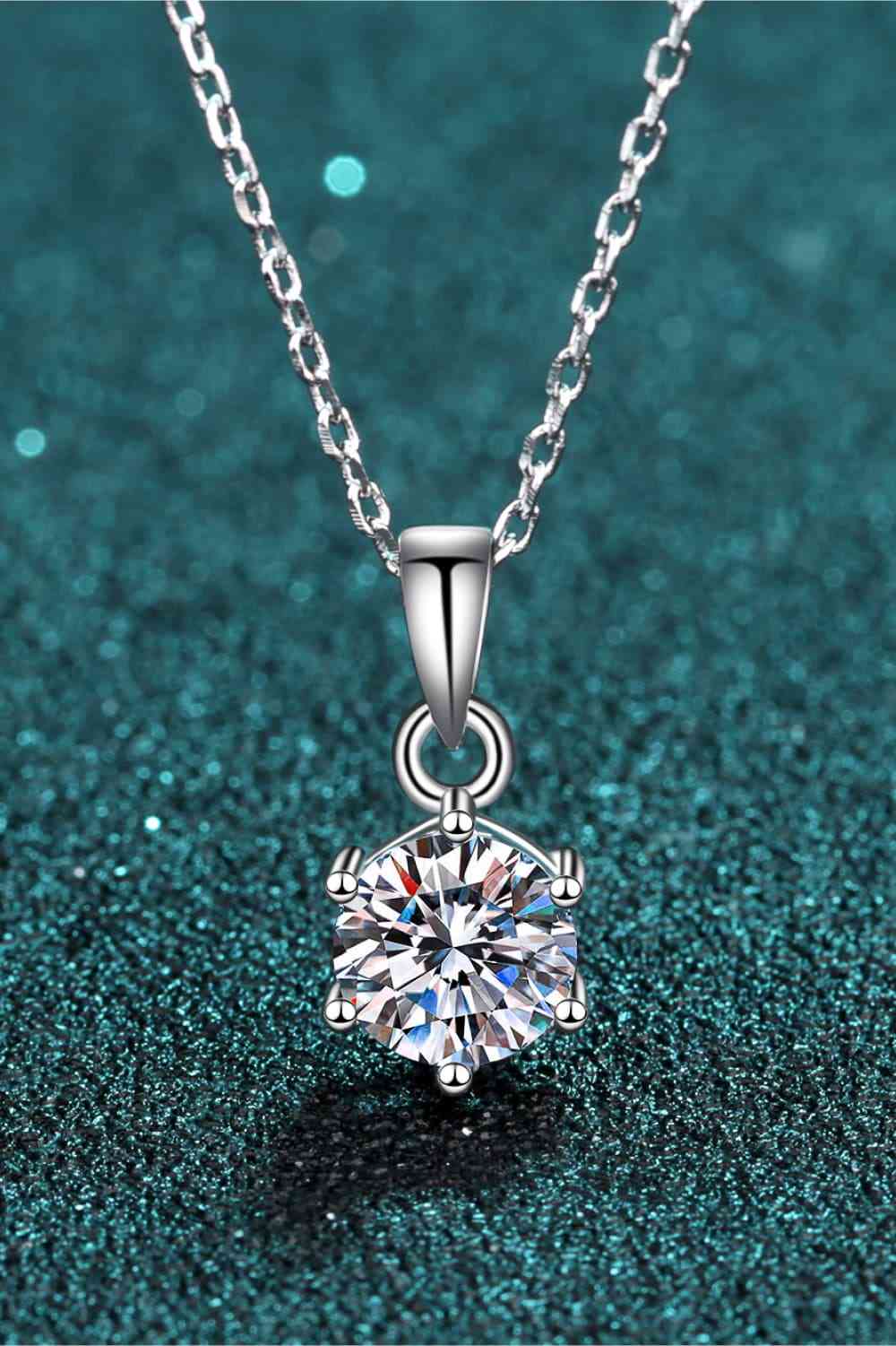 1 Carat Moissanite 925 Sterling Silver Necklace - Silver / One Size - All Products - Necklaces - 1 - 2024