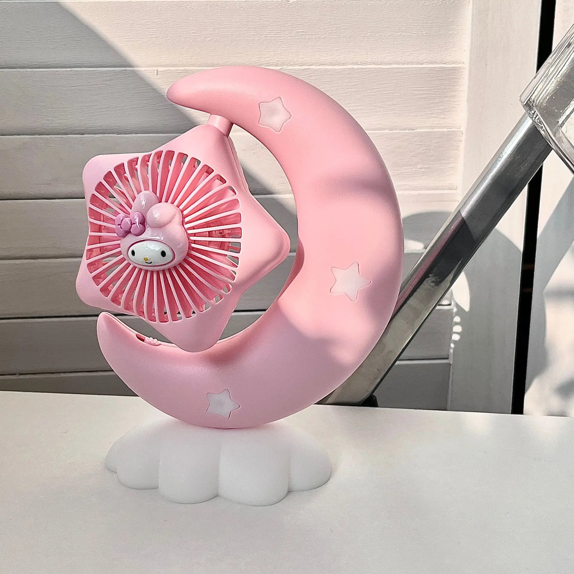 Cinnamoroll & My Melody USB Rechargeable Fan - Pink / 12.5x6.8x17.8cm - All Products - Fans - 7 - 2024