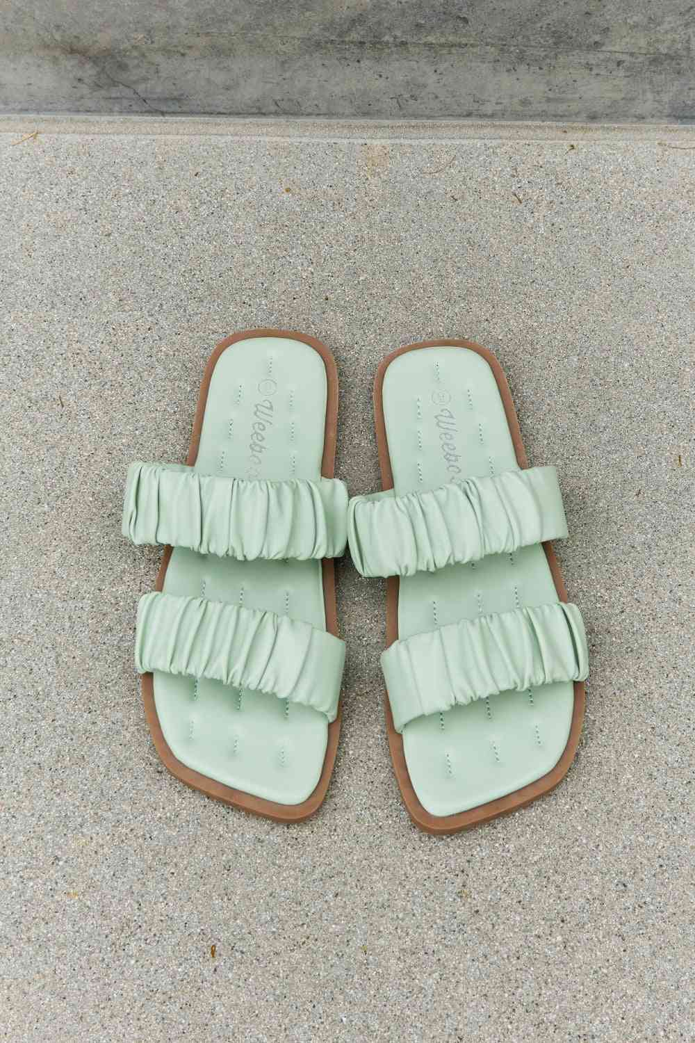 Double Strap Scrunch Sandal in Gum Leaf - Green / 6.5 - All Products - Shoes - 1 - 2024