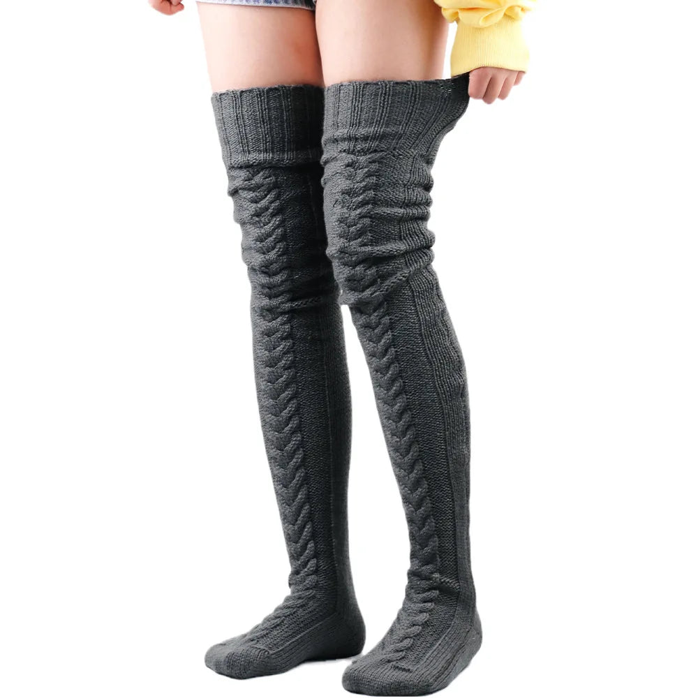 Extra Long Thigh High Stockings - Harajuku Winter Leg Warmers - Dark Gray / 85cm - Socks & Hosiery - Socks - 9 - 2024