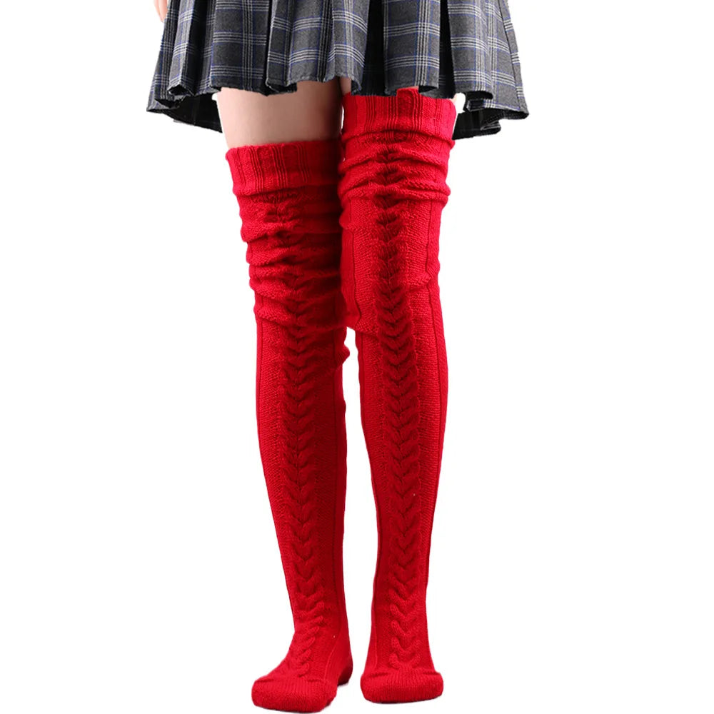 Extra Long Thigh High Stockings - Harajuku Winter Leg Warmers - Red / 85cm - Socks & Hosiery - Socks - 11 - 2024