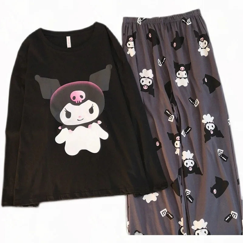 Hello Kitty Kuromi My Melody Cinnamoroll Flannel Pajamas - All Products - Pajamas - 4 - 2024