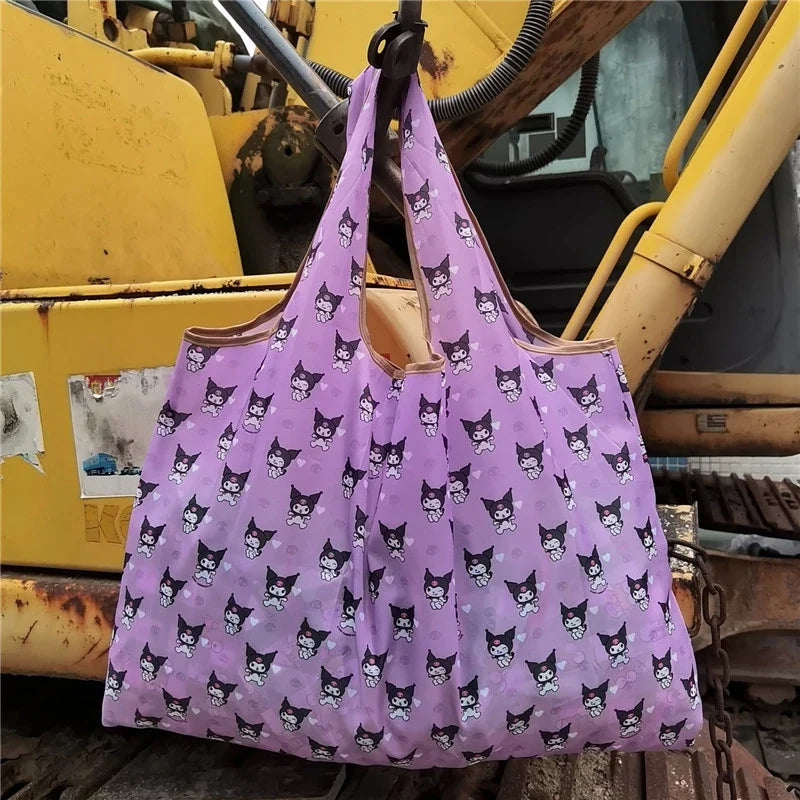 Hello Kitty Portable Foldable Tote Bag - Waterproof Large Shopping Bag - Reusable & Environmentally Friendly - 02 - All
