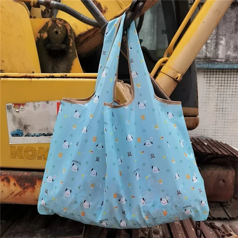Hello Kitty Portable Foldable Tote Bag - Waterproof Large Shopping Bag - Reusable & Environmentally Friendly - 07 - All