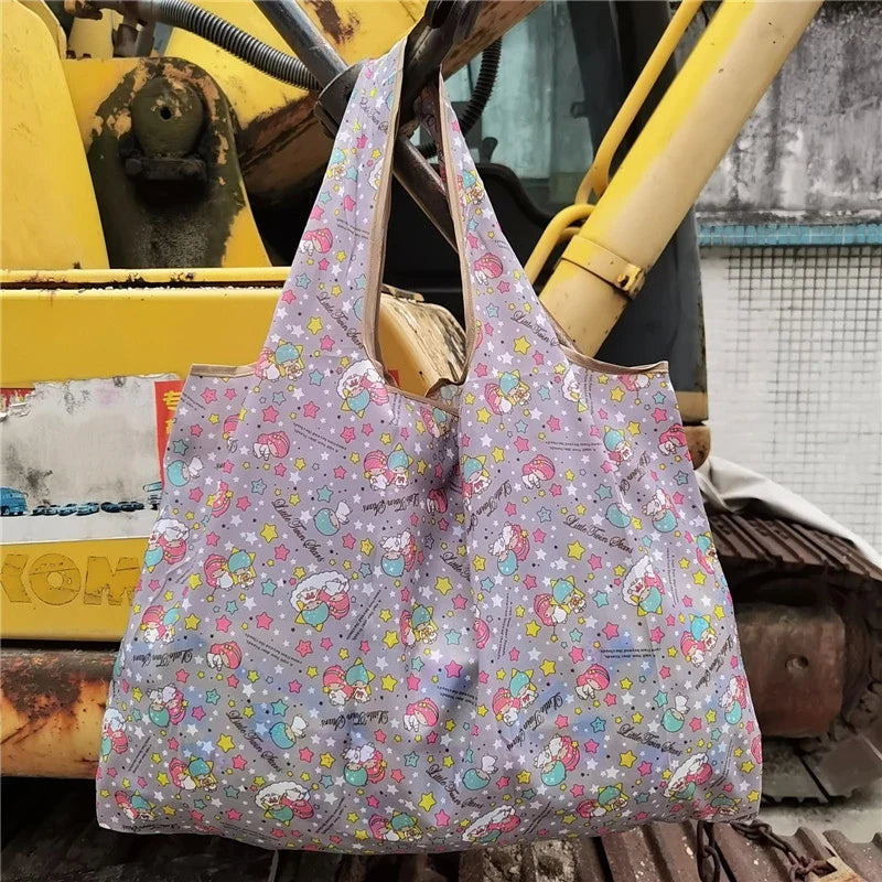 Hello Kitty Portable Foldable Tote Bag - Waterproof Large Shopping Bag - Reusable & Environmentally Friendly - 13 - All