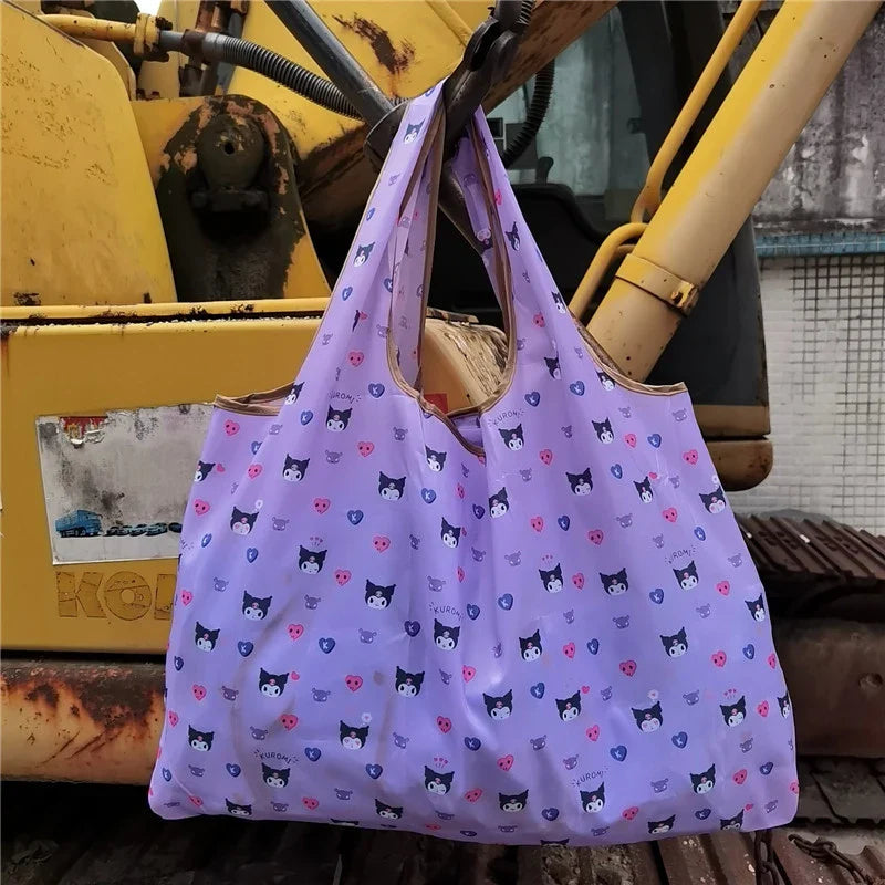 Hello Kitty Portable Foldable Tote Bag - Waterproof Large Shopping Bag - Reusable & Environmentally Friendly - 01 - All