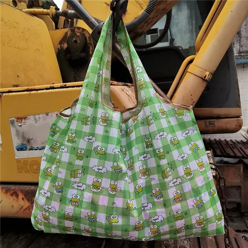 Hello Kitty Portable Foldable Tote Bag - Waterproof Large Shopping Bag - Reusable & Environmentally Friendly - 11 - All