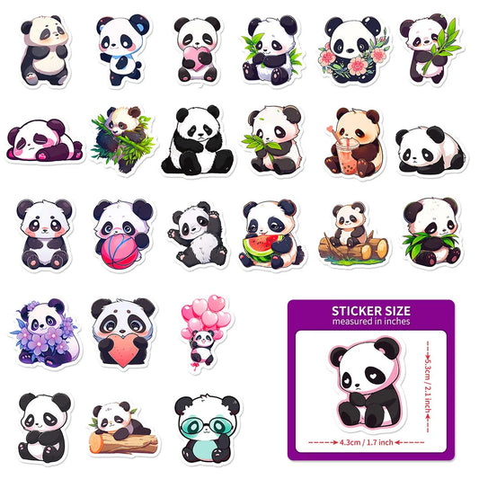 Kawaii Panda Stickers Pack - 10/50Pcs Cartoon Decals for Luggage & Notebooks - All Products - Decorative Stickers - 2