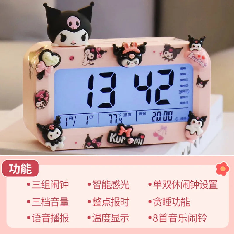 Kawaii Sanrio Alarm Clock - Kuromi Cinnamoroll & My Melody - C Kuromi - All Products - Alarm Clocks - 7 - 2024