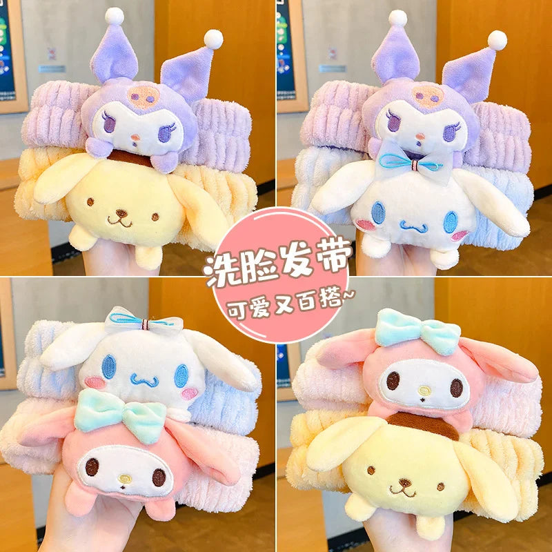Kawaii Sanrio Cartoon Kuromi Doll Face Wash Hair Band - All Products - Headbands - 3 - 2024