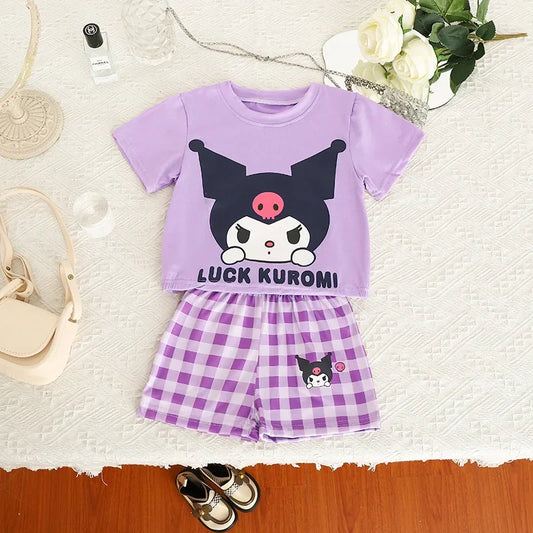 Kawaii Sanrio Children Summer Pajamas Set - Purple / 100 - All Products - Baby & Toddler Clothing - 7 - 2024