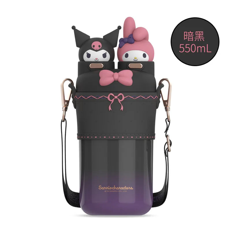 Kuromi Large Capacity Thermos Cup - F-550ml / With decoration - All Products - Thermoses - 11 - 2024