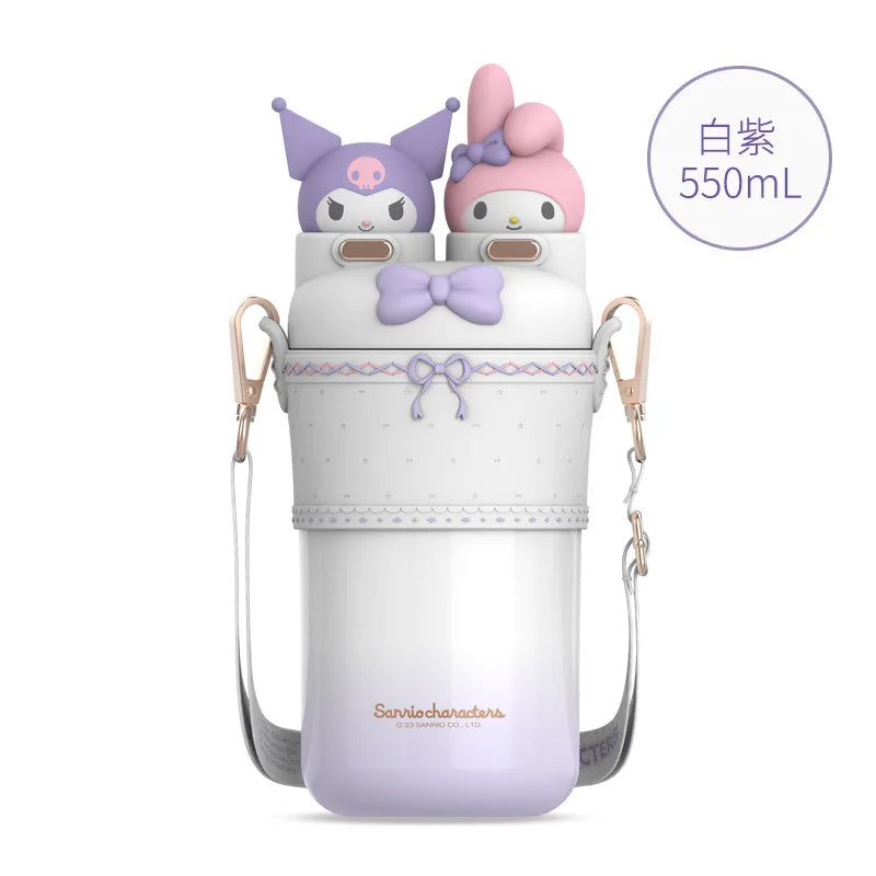 Kuromi Large Capacity Thermos Cup - G-550ml / With decoration - All Products - Thermoses - 14 - 2024